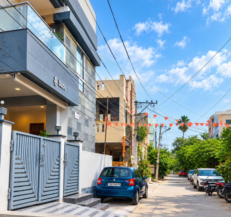 Modern Festive Urban Residential Lane
